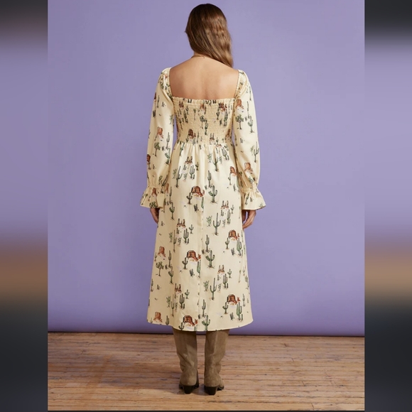 KITRI Jolene Joshua Tree Print Shirred Dress - Picture 2 of 10